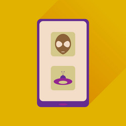 flat web icon with long shadow mobile viruses vector image