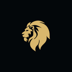 Gold Lion Head - Flat Style Vector Image