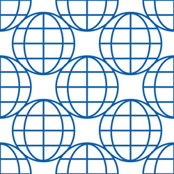 Linear globe icon isolated seamless pattern vector