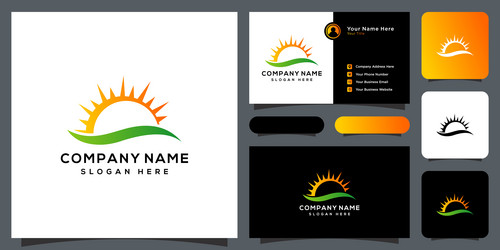 Sun logo icon design linear Royalty Free Vector Image