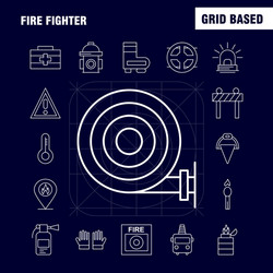 Fire fighter line icon for web print and mobile vector