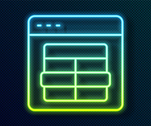glowing neon line mysql code icon isolated vector image