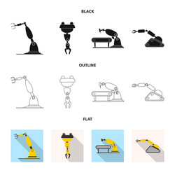 isolated object of robot and factory logo set vector image