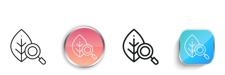 leaf icon thin linear regular and button style vector image