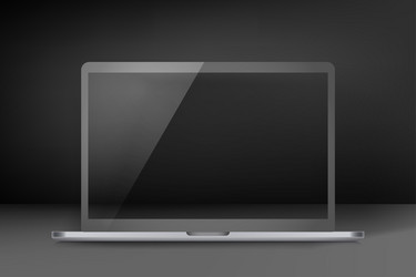 modern notebook with empty screen 3d mockup vector image