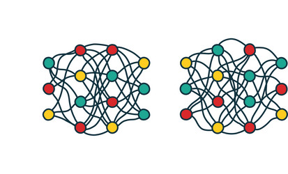 neural network model artificial intelligence ai vector image