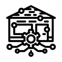 smart home automation ai integration line icon vector image