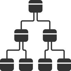Tree diagram glyph icon hierarchical system node vector