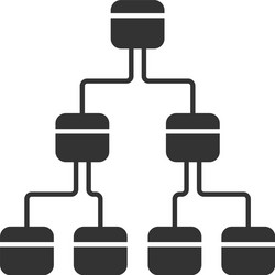 Tree diagram glyph icon hierarchical system node vector