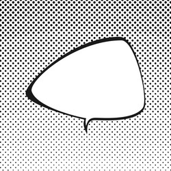 triangular speech bubble on halftone background vector