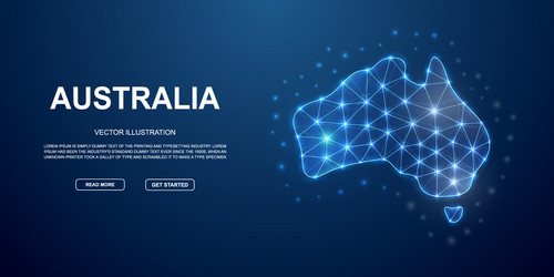 Australia 3d low poly landing page template vector