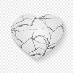 broken heart made from glass vector