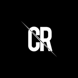 cr logo monogram with slash style design template vector image