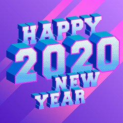 happy new year 2020 background with 3d Vector Image