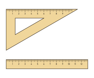 Ruler and Triangle Set Square vector image