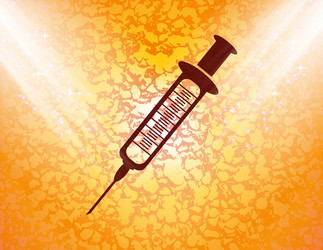 syringe flat modern web button and space for your vector image