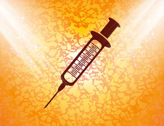 Syringe flat modern web button and space for your vector