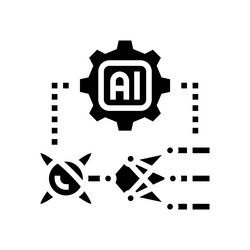 ai and computing merge quantum computer glyph icon vector image