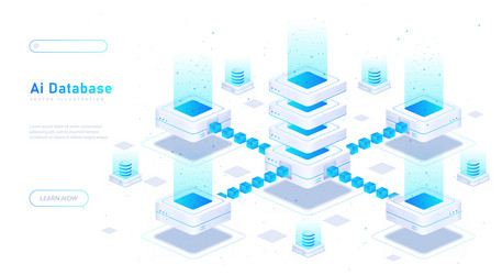 AI Database Server Network vector image