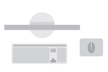 computer with monitor keyboard and mouse vector image