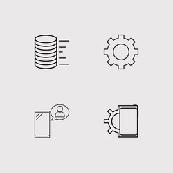 Data analytics simple linear icons set outlined vector