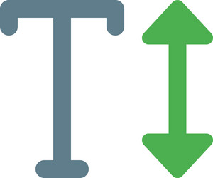 Font height resize feature button isolated vector