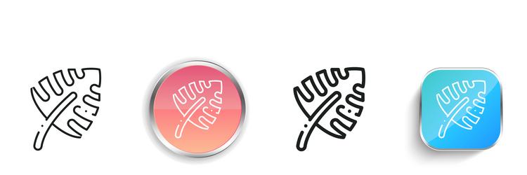 leaf icon thin linear regular and button style vector image