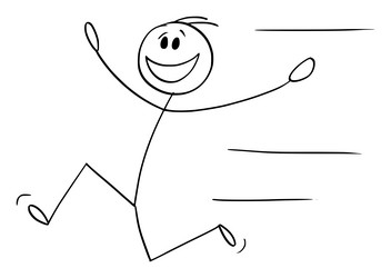Smiling Runner with Arms Open vector image