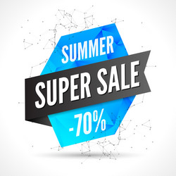 summer sale polygonal banner design template vector