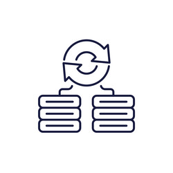 backup servers data line icon vector image