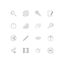 interface linear thin icons set outlined simple vector image