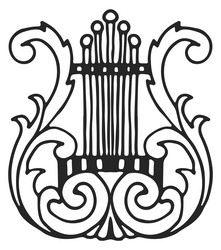 Lyre icon ancient music instrument classic vector