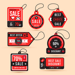 Pack flat design sales tags vector