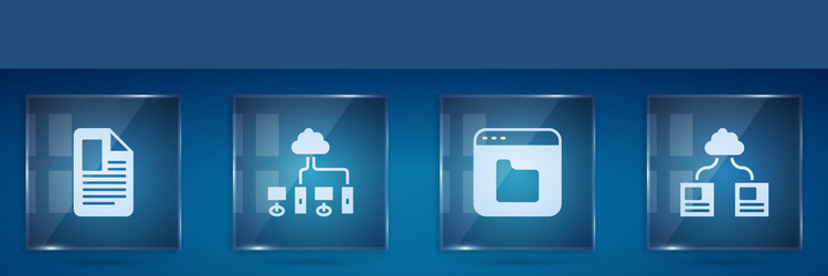 Set file document computer network browser files vector