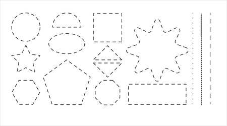 Set of dashed geometric objects design templates vector