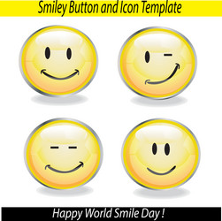 smiley web button and icon set template vector