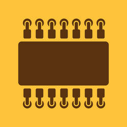 chip icon hardware and processor technology vector image