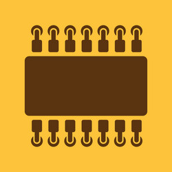 Chip icon hardware and processor technology vector