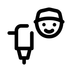 drilling process executed by building workers vector image