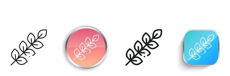 leaf icon thin linear regular and button style vector image