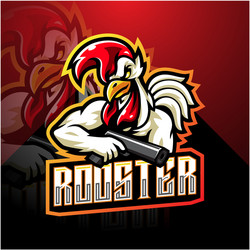 Rooster Esports Mascot Logo Vector Image