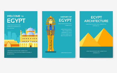 Set of egypt country ornament travel tour concept vector