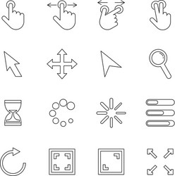 user interface pointer line icon vector