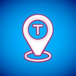 white map pointer with taxi car icon isolated vector image