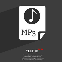 Audio mp3 file icon symbol flat modern web design vector