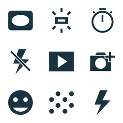 image icons set with vignette pattern add vector image