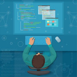 man software engineer concept with design vector