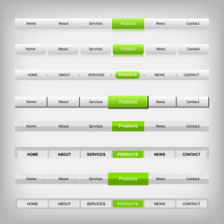 metallic web navigation menu vector image