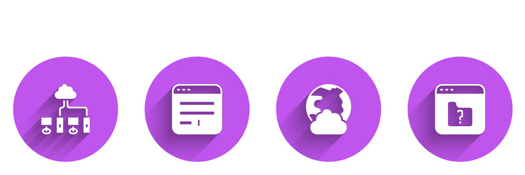 Set computer network browser window social vector