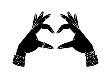 A hand gesture - heart love simple style vector